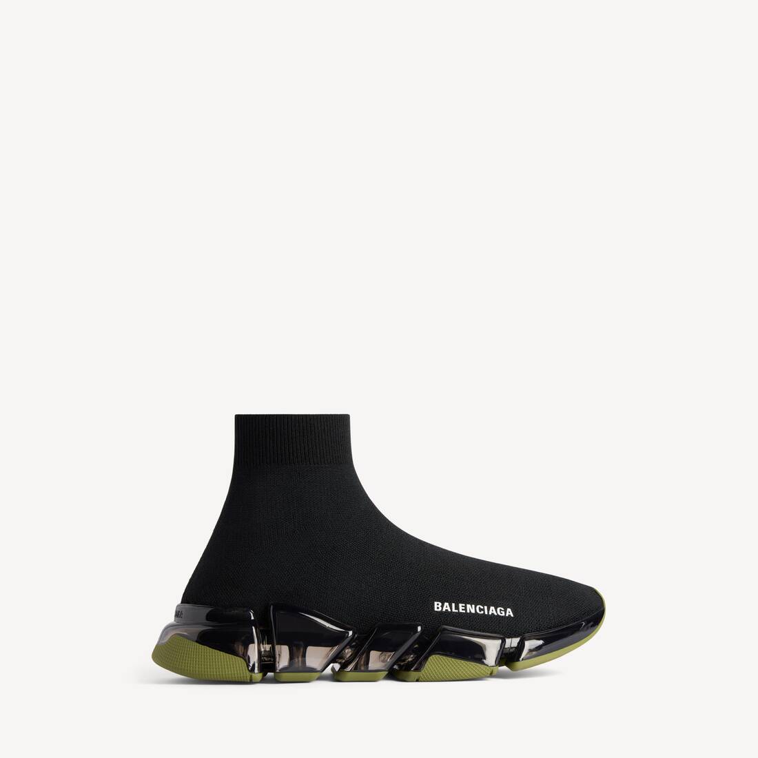 Men's Speed 2.0 Full Clear Sole Recycled Knit Sneaker in Black/khaki