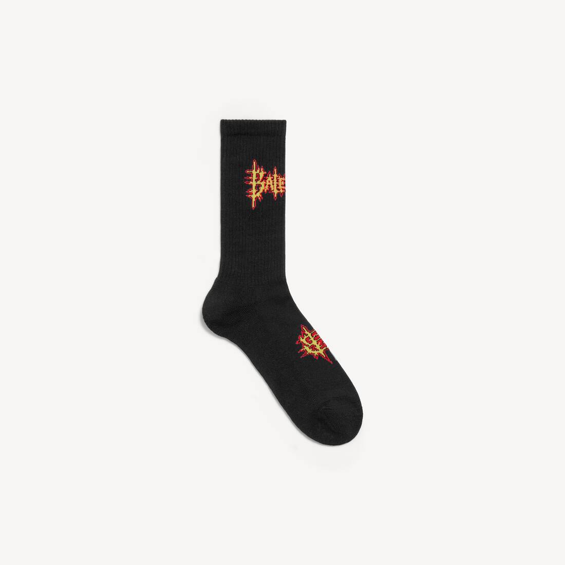 Men's Balenciaga Sacré Cœur Socks in Black/yellow
