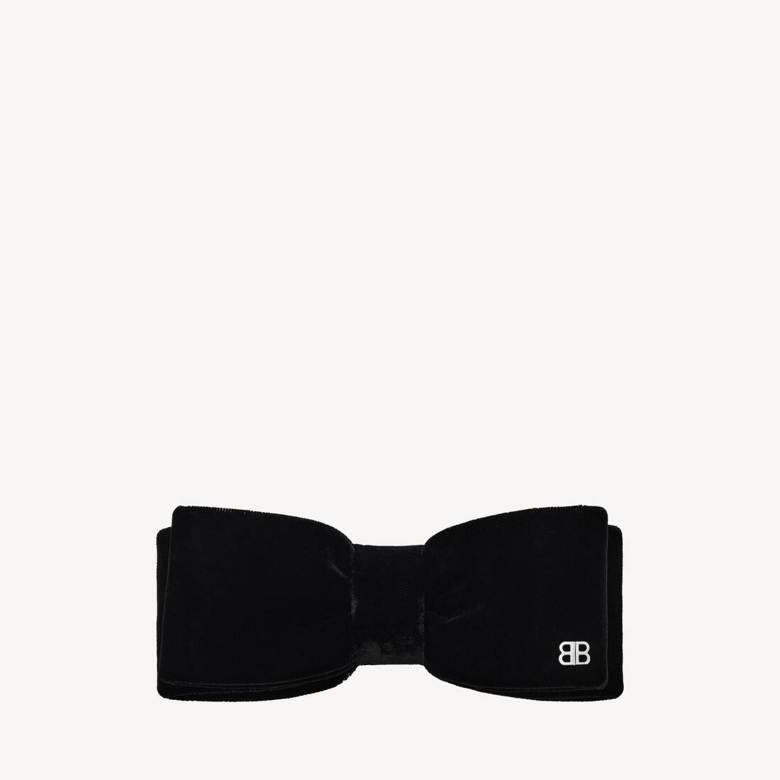Women's Holli Hair Bow in Black/shiny Silver