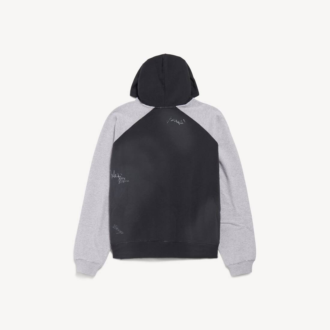 Men's Banana Raglan Oversized Zip-up Hoodie in Faded Black
