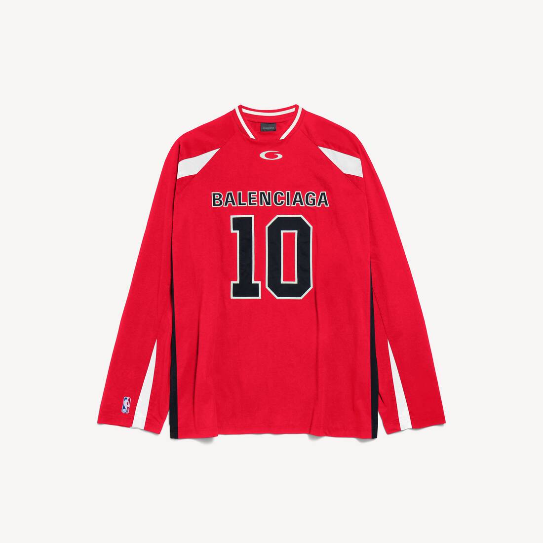 Men's Balenciaga | Nba Collaboration Oversized Long Sleeve T-shirt in Red/multicolor