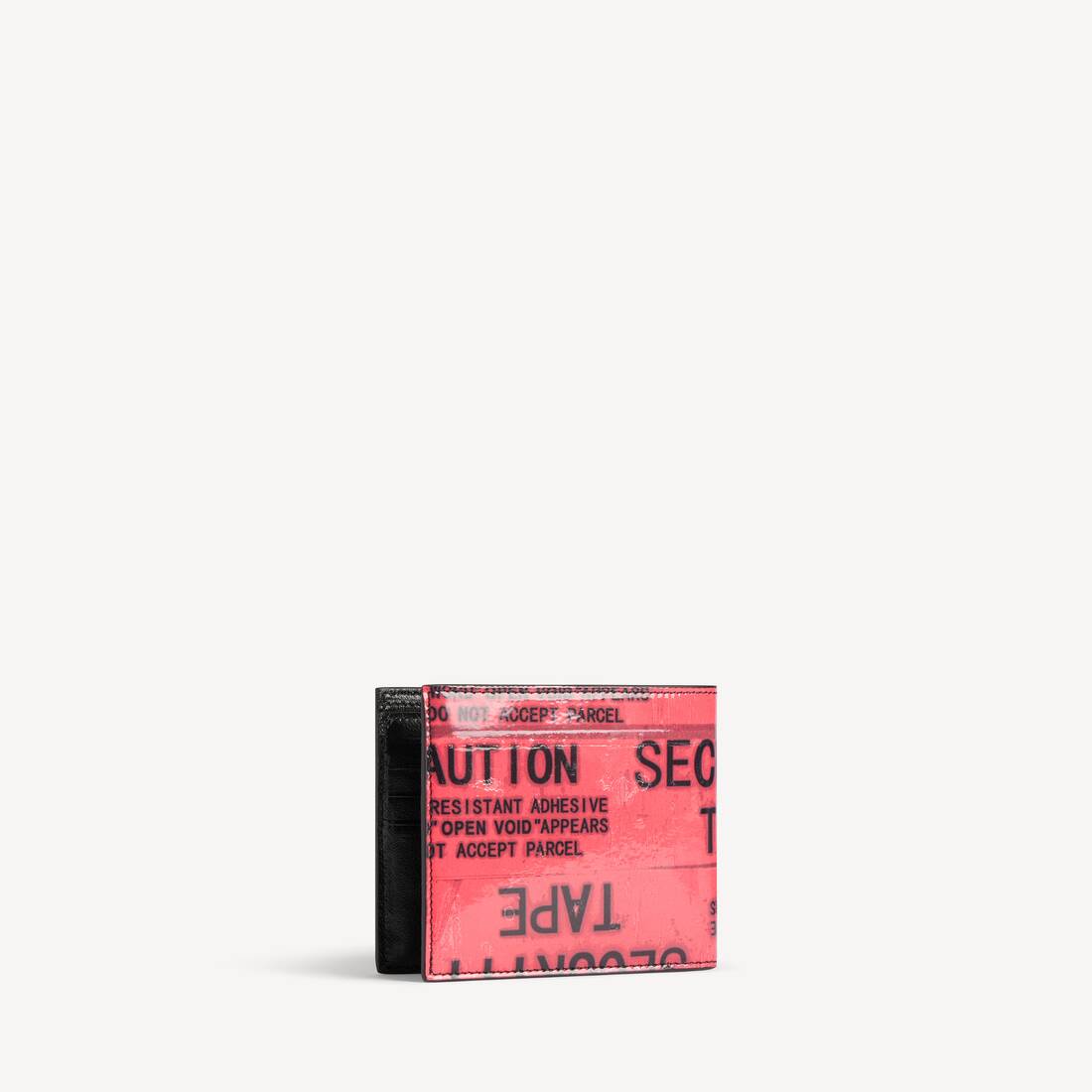 Men's Tape Type Square Folded Wallet in Black/red