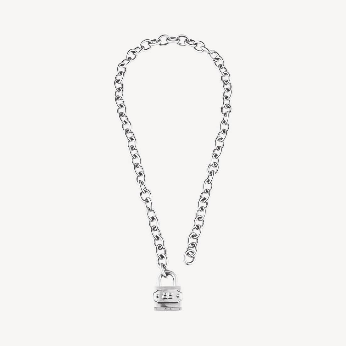 Bb Padlock Necklace in Silver/antique Silver