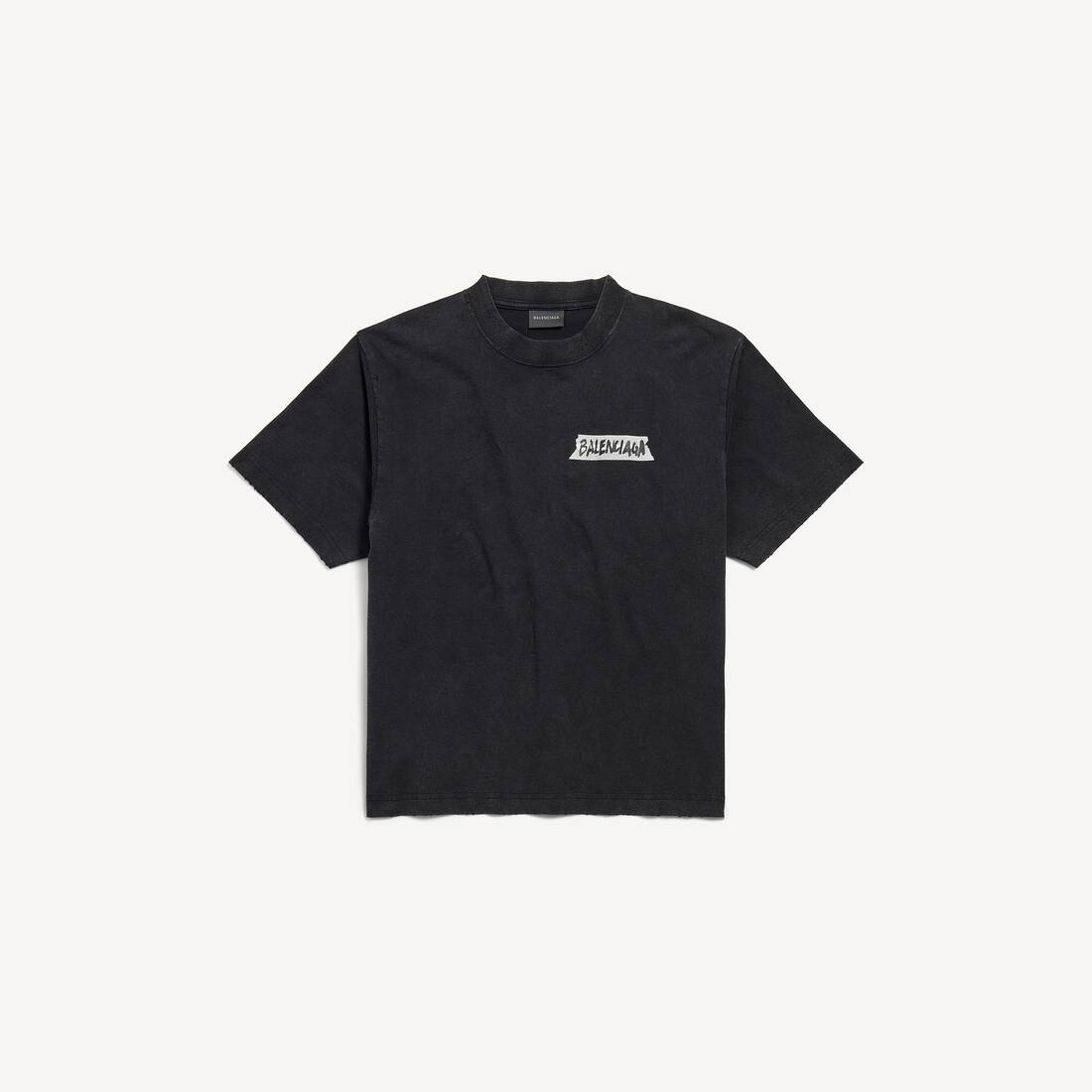 Women's Masking Tape T-shirt Medium Fit in Faded Black