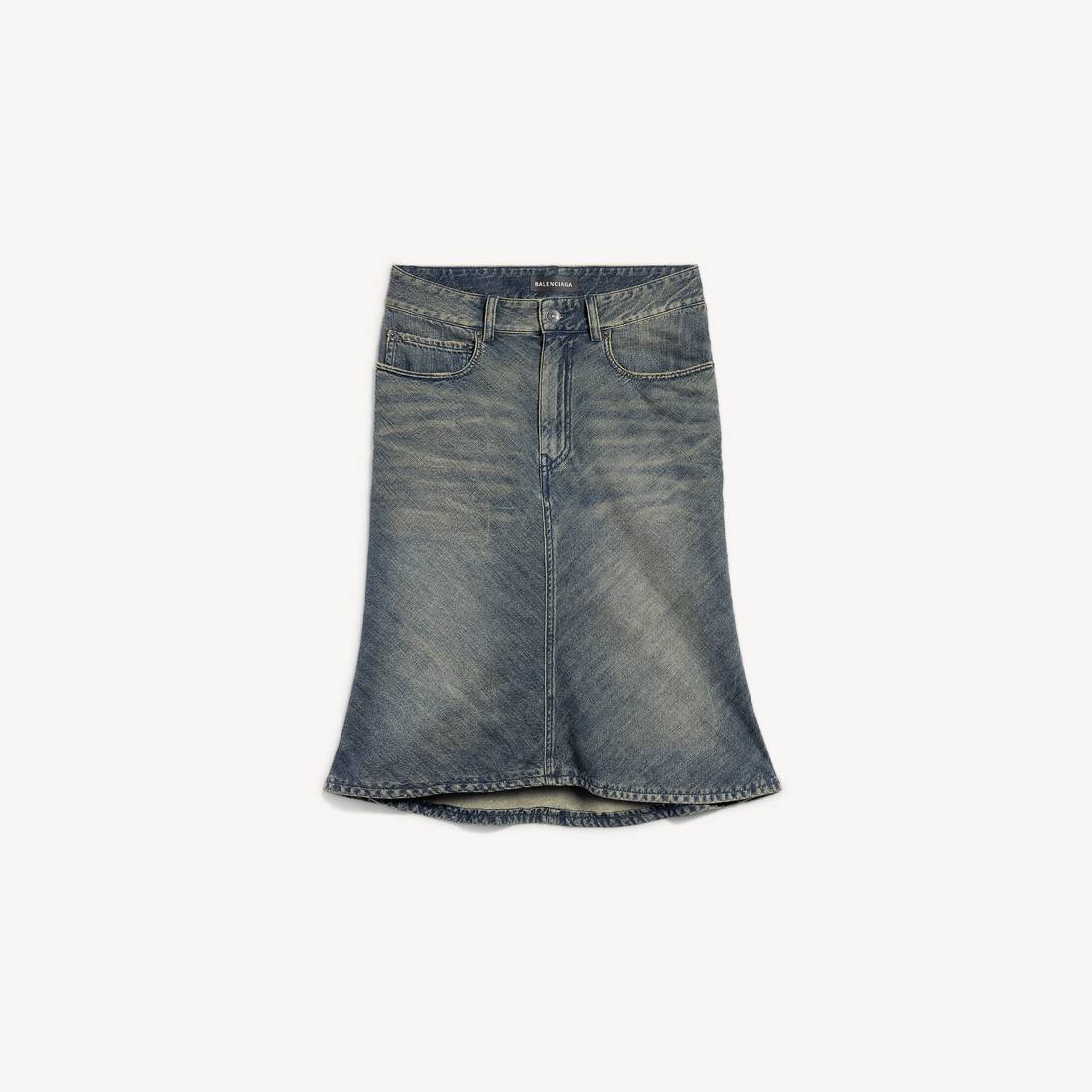 Women's Godet Midi Skirt in Blue