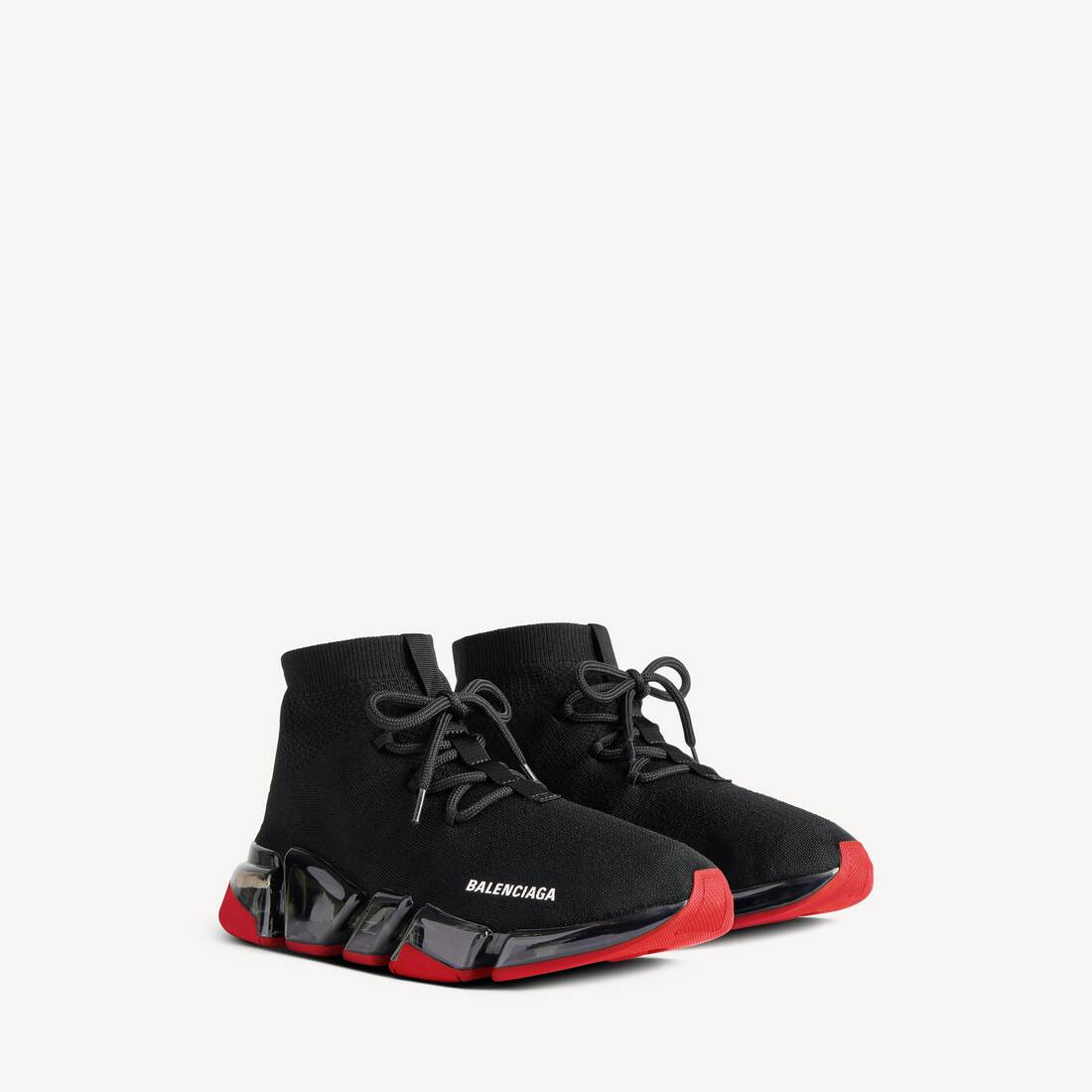 Men's Speed 2.0 Lace-up Recycled Knit Sneaker in Black/red