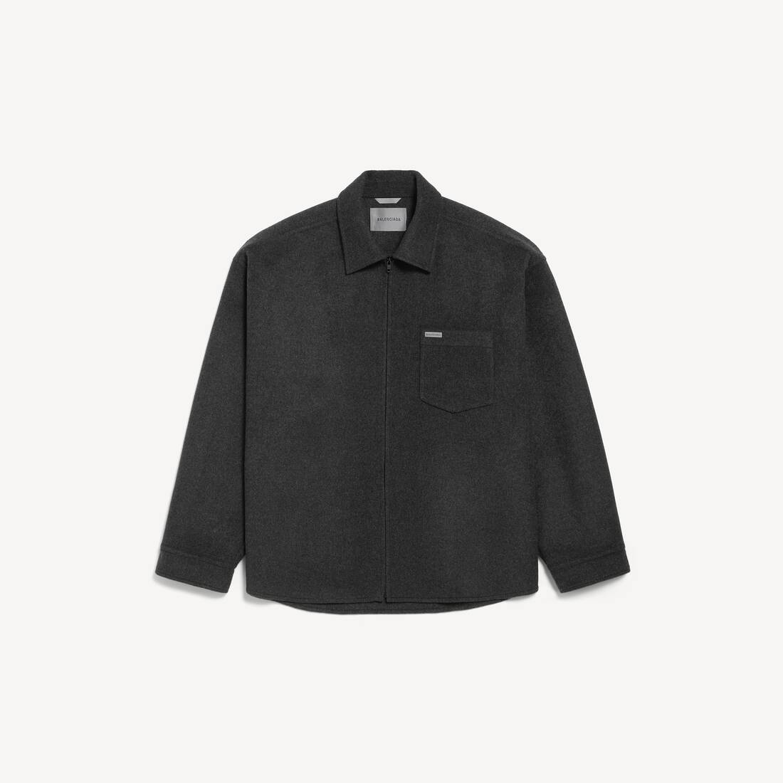 Men's Brushed Wool Overshirt in Heather Grey