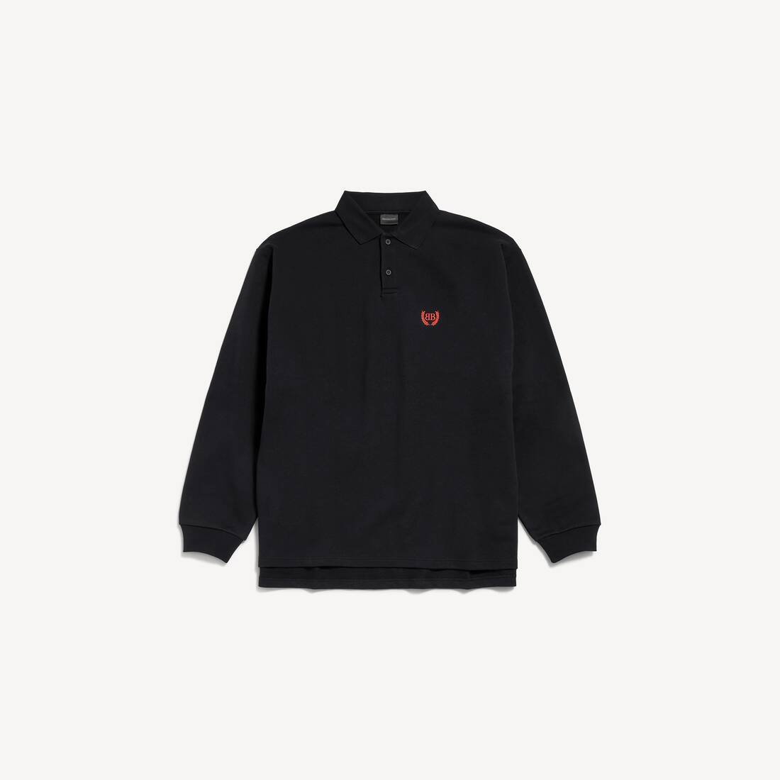 Men's Laurel Classic Long Sleeve Oversized Polo in Black