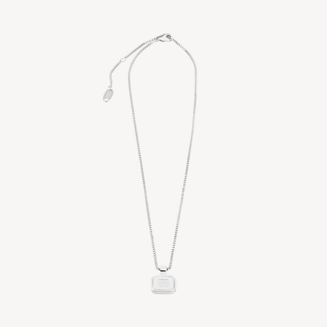 Nano Square Long Necklace in Silver