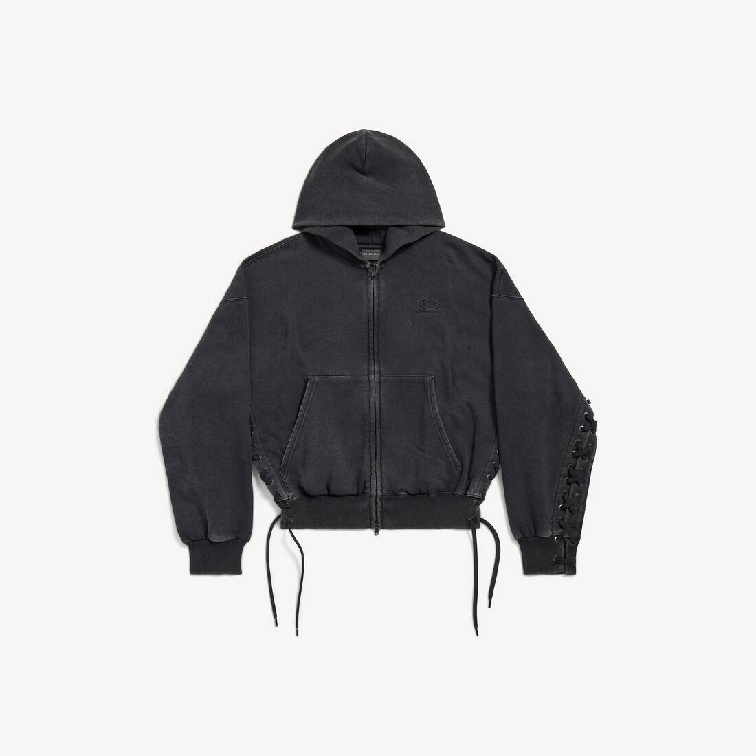 Women's Loop Sports Icon Lace-up Hoodie in Faded Black