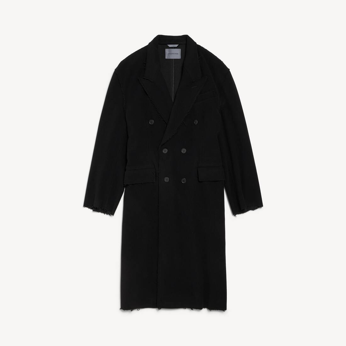 Men's Raw Edge Coat in Black