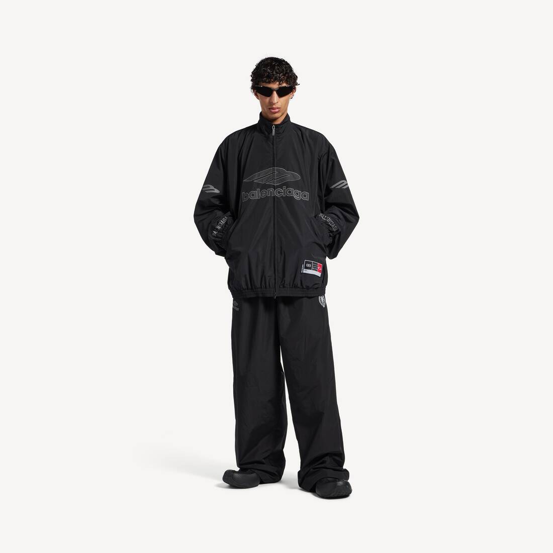 Men's 3b Football Tracksuit Jacket in Black