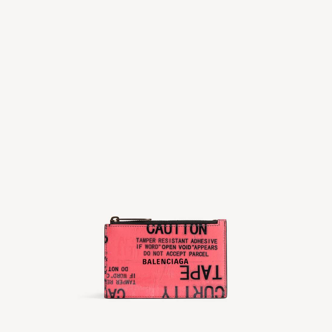 Men's Tape Type Long Coin And Card Holder in Black/red
