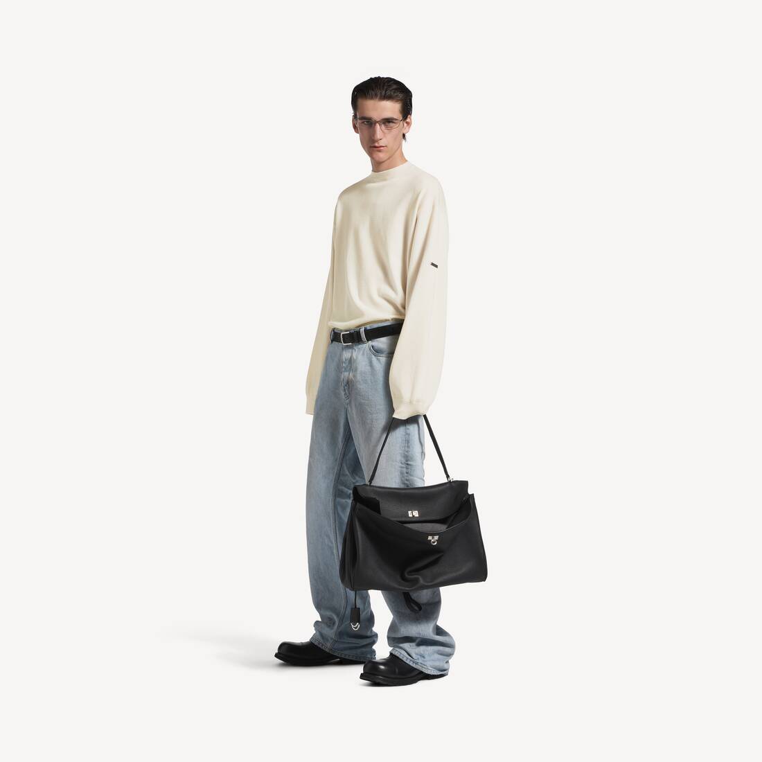 Men's Crewneck Sweater in Cream
