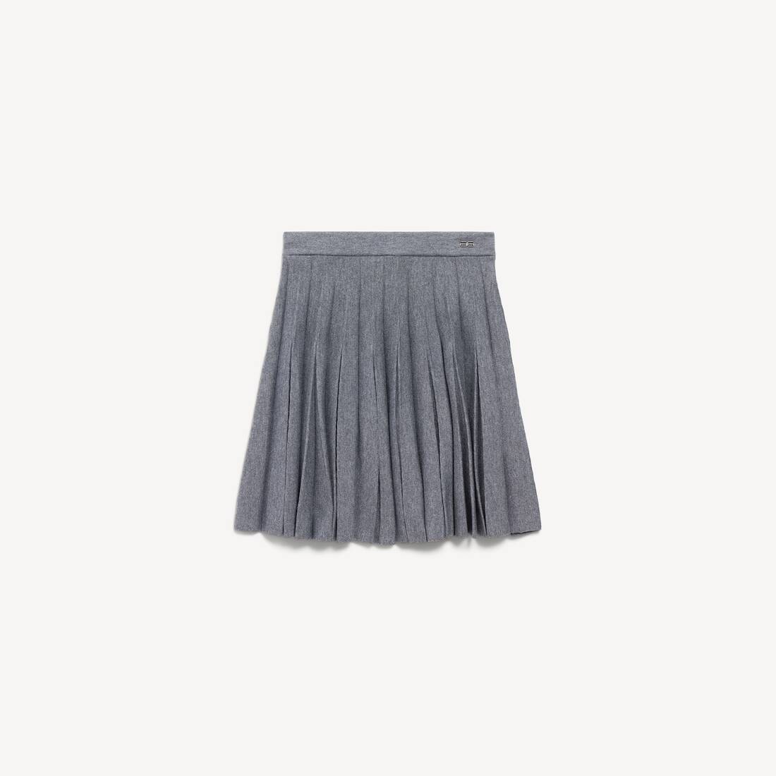 Women's Pleated Skirt in Heather Grey