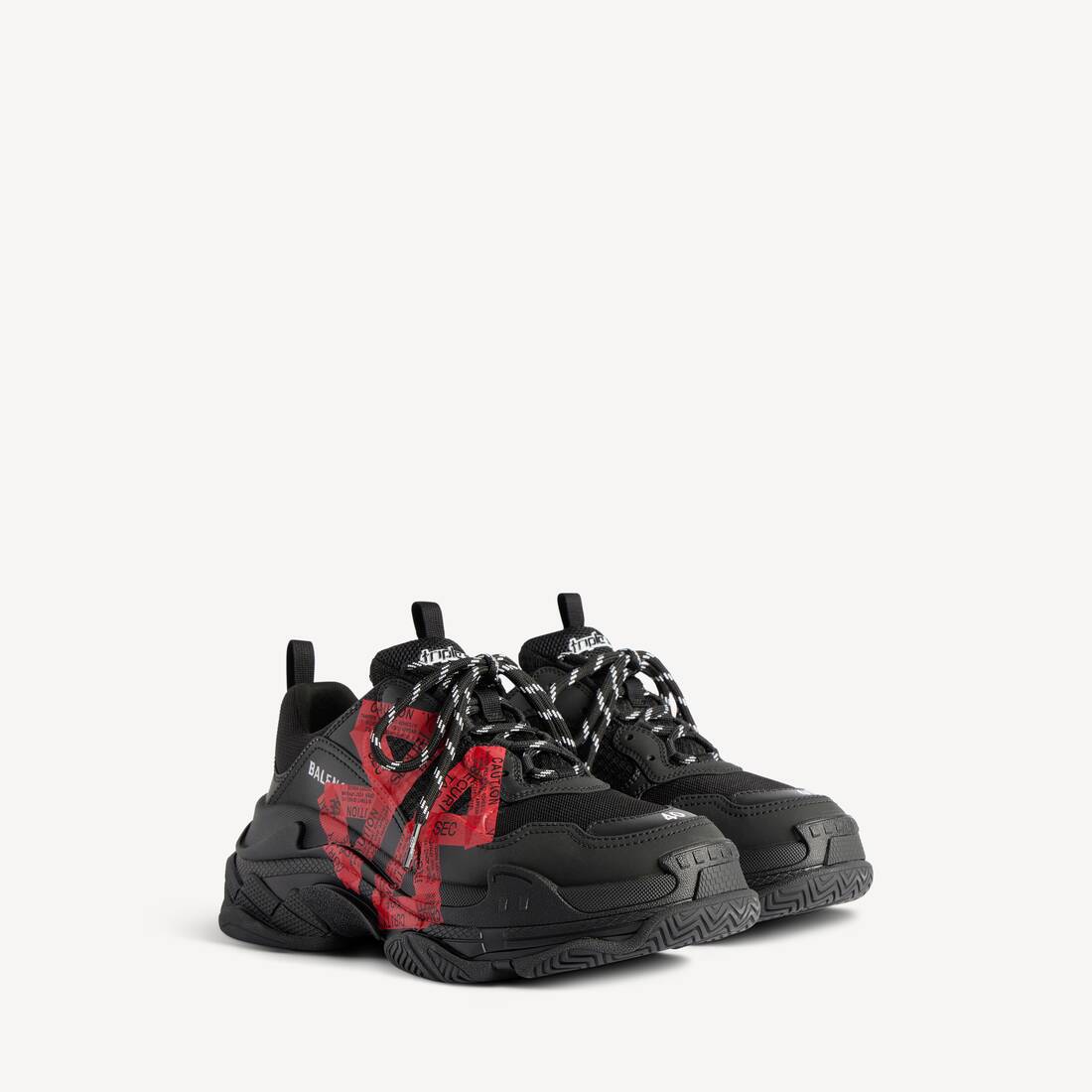 Women's Triple S Sneaker in Black/red