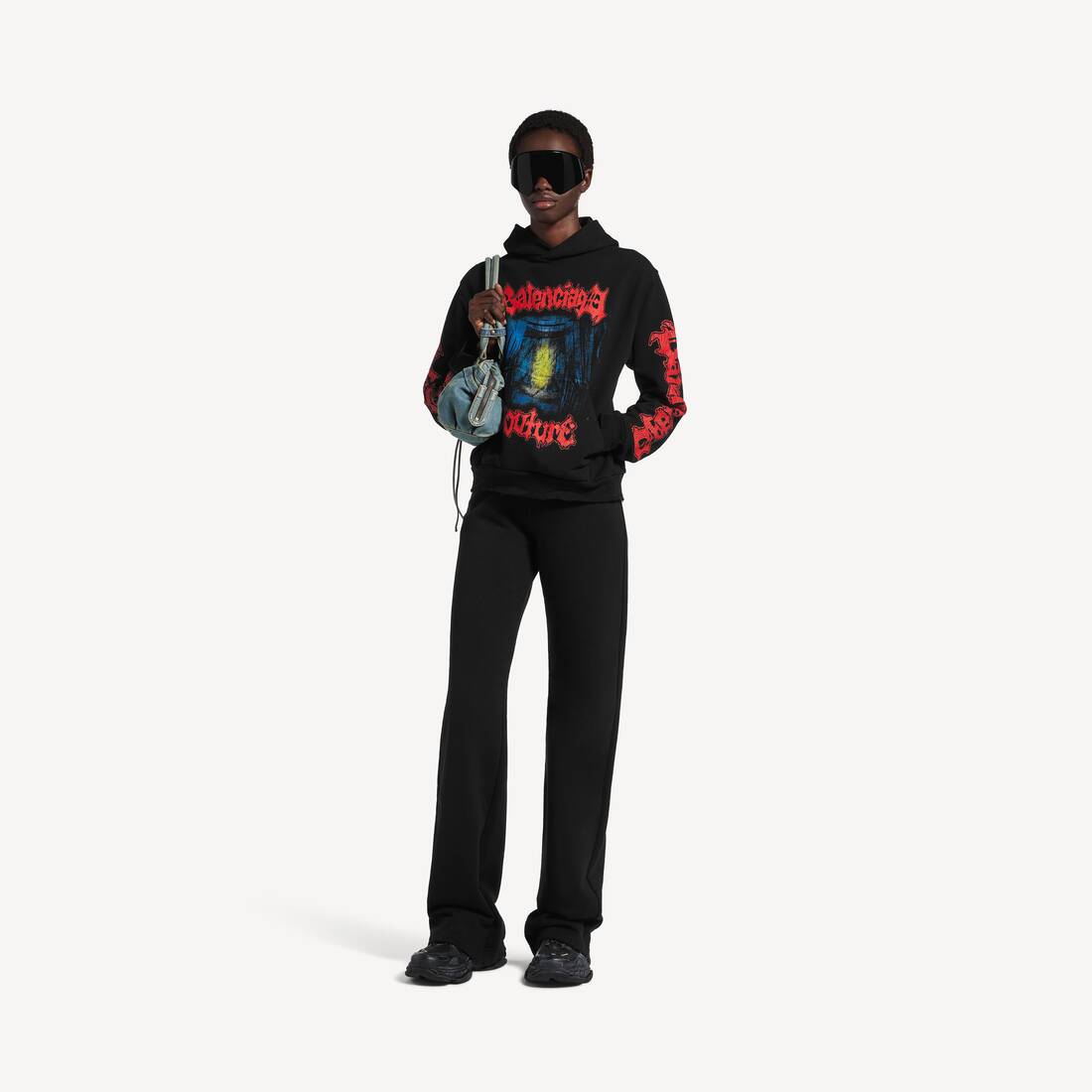 Women's Balenciaga Sacré Coeur Low Waist Sweatpants in Black