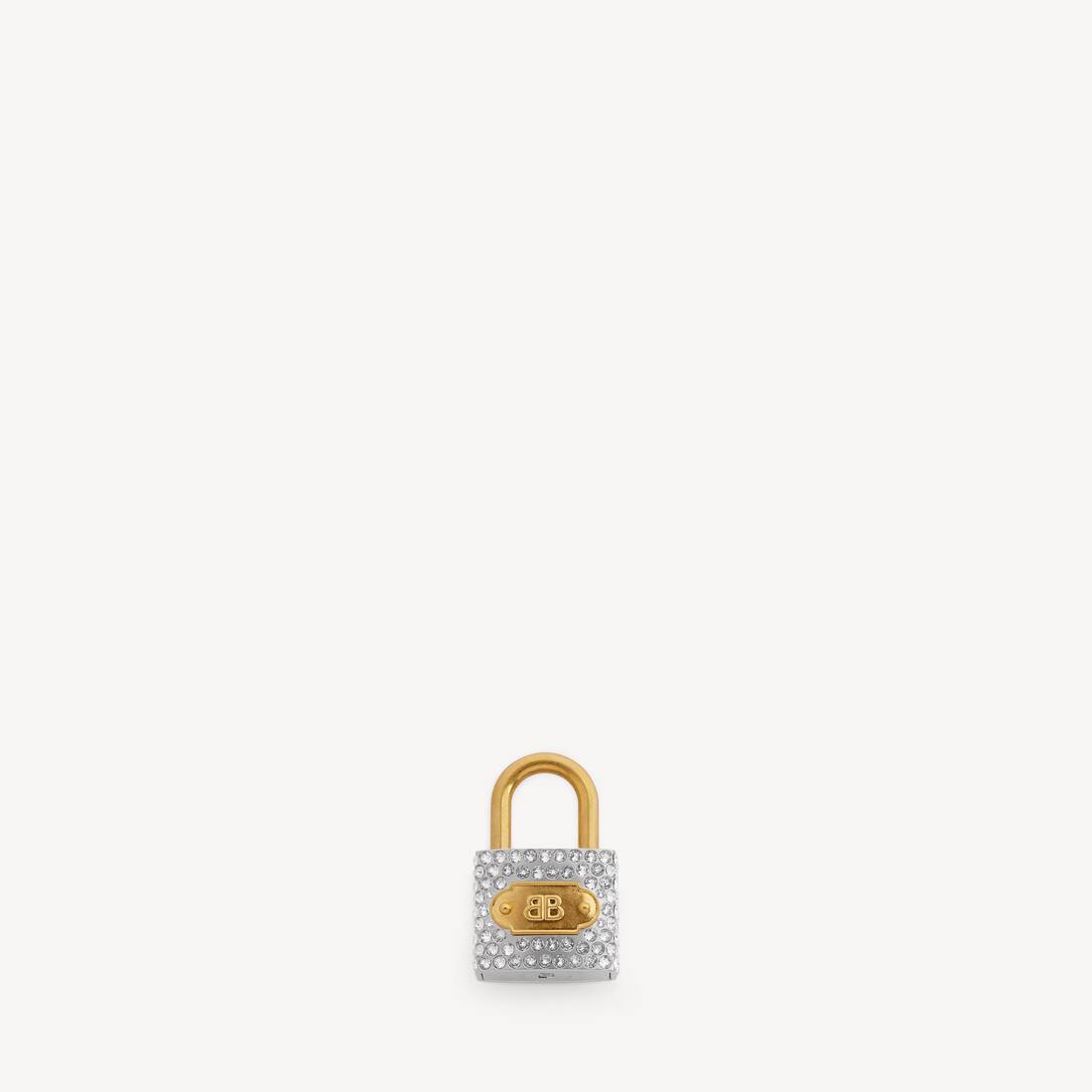 Women's Charm/keychain Bb Padlock With Rhinestones in Silver/gold