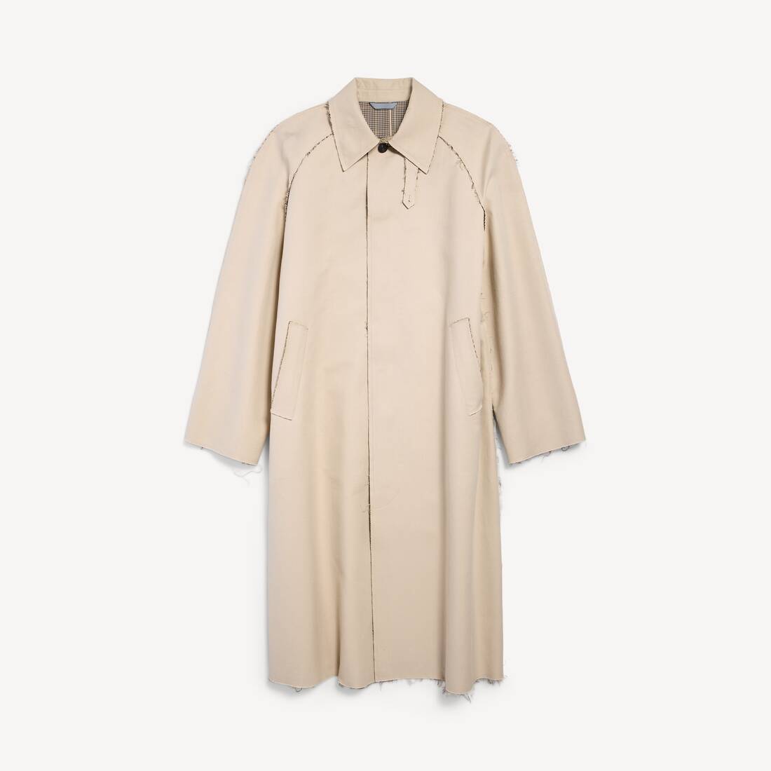 Men's Raw Edge Carcoat in Beige