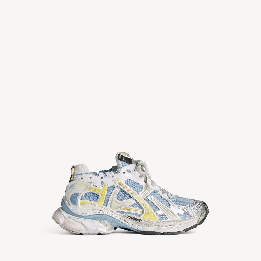 Women's Runner Sneaker in Blue/yellow/white