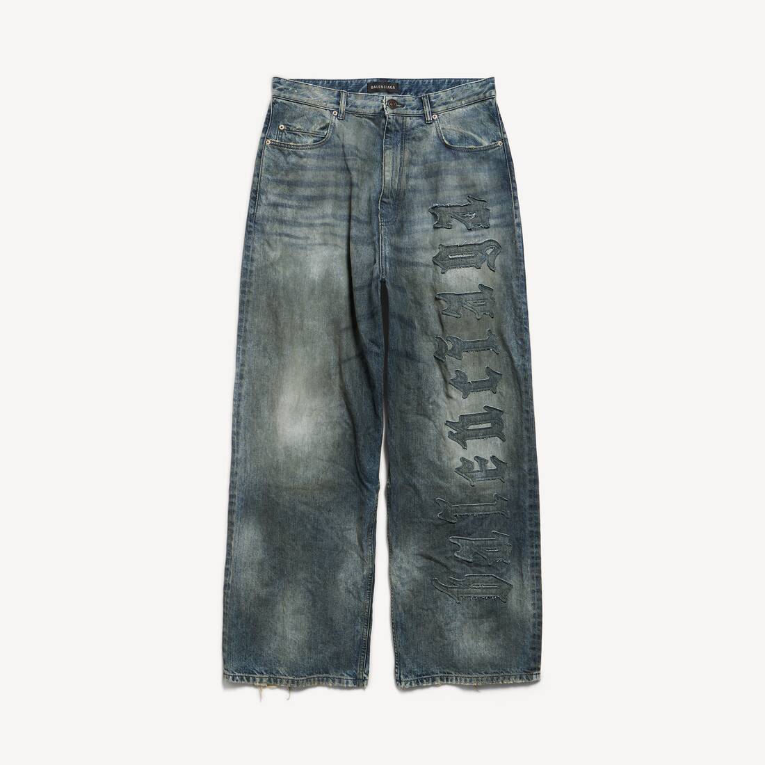 Men's Minimal Baggy Pants in Dirty Grey/light Blue