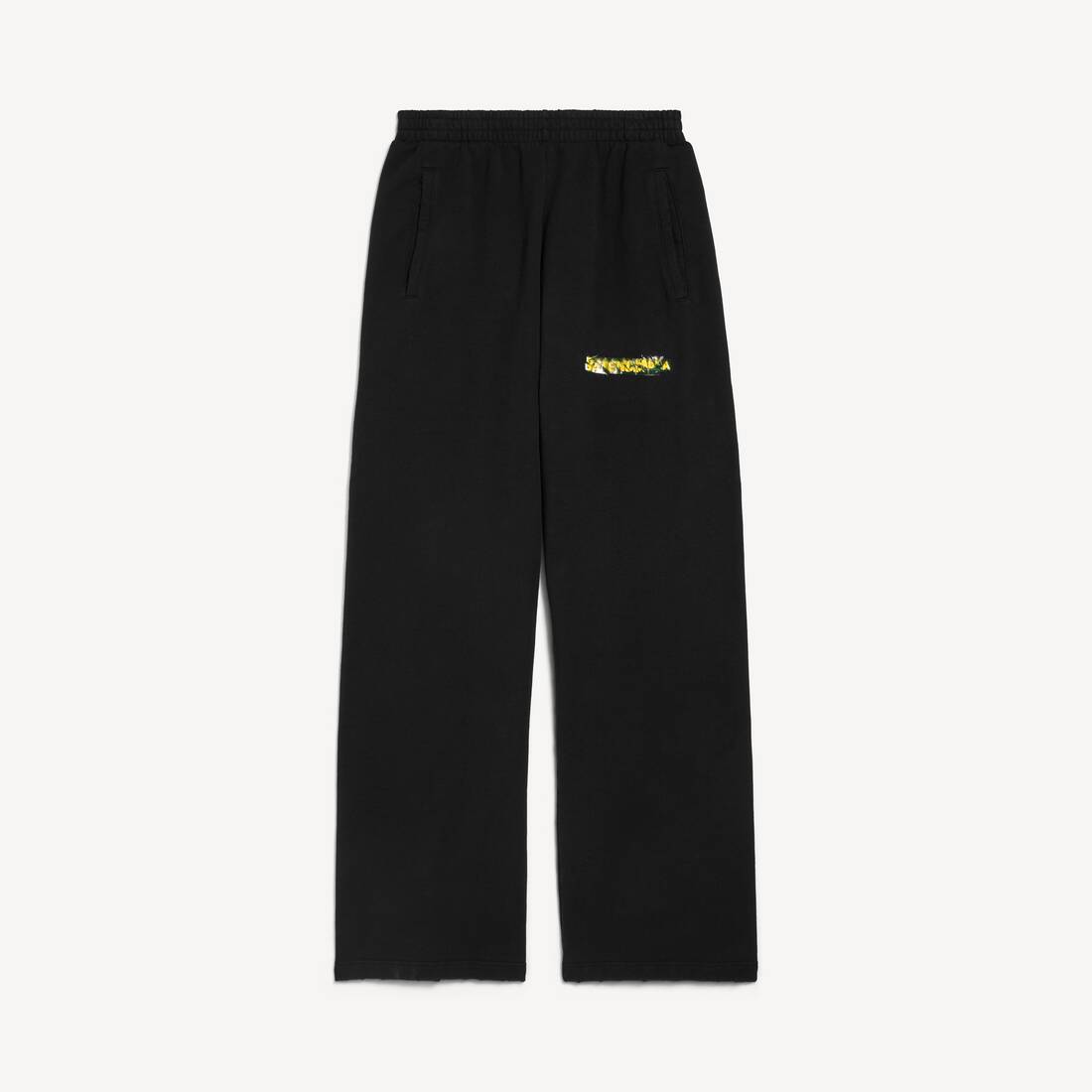 Men's Messy Spray Baggy Sweatpants in Black