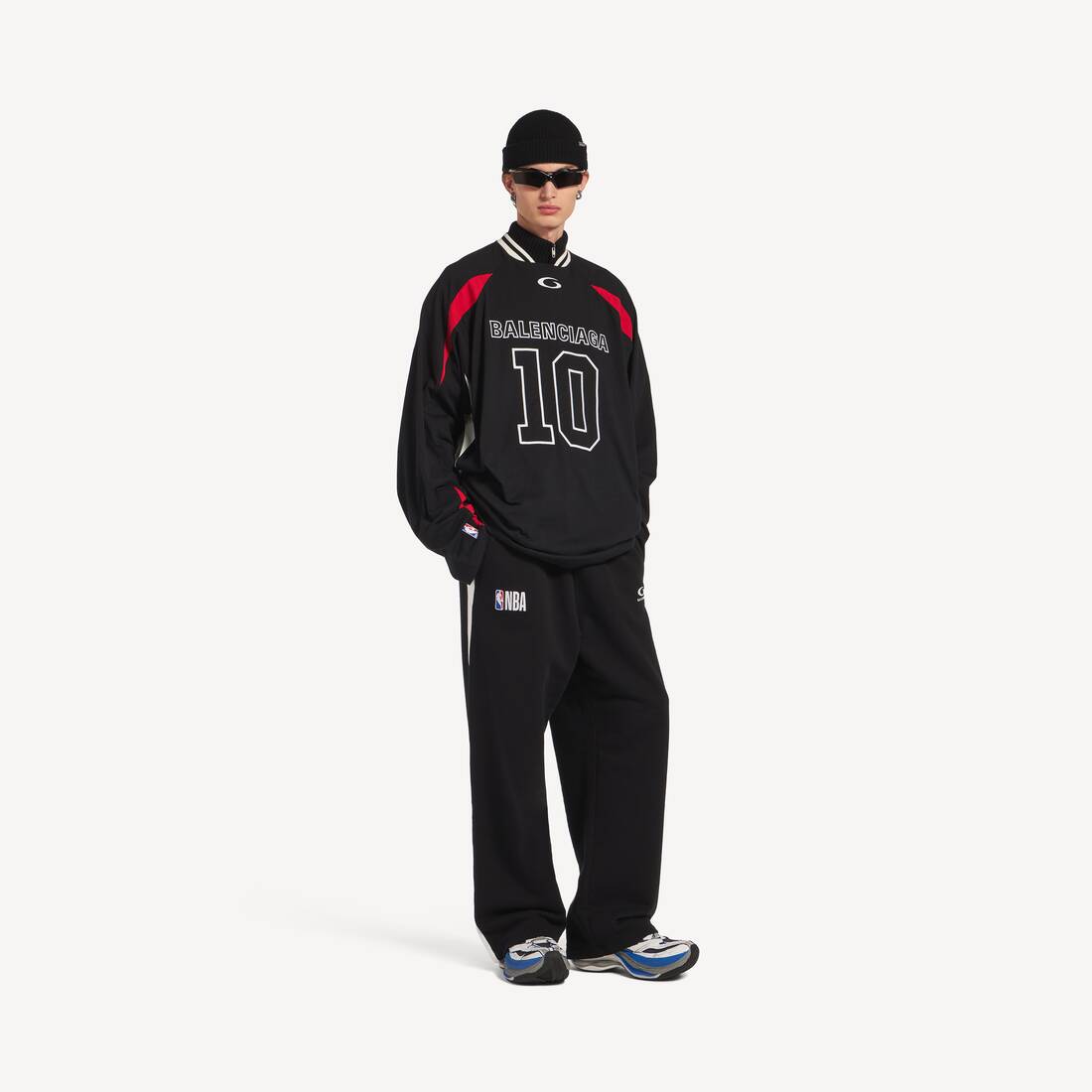 Men's Balenciaga | Nba Collaboration Oversized Sweatpants in Black/white