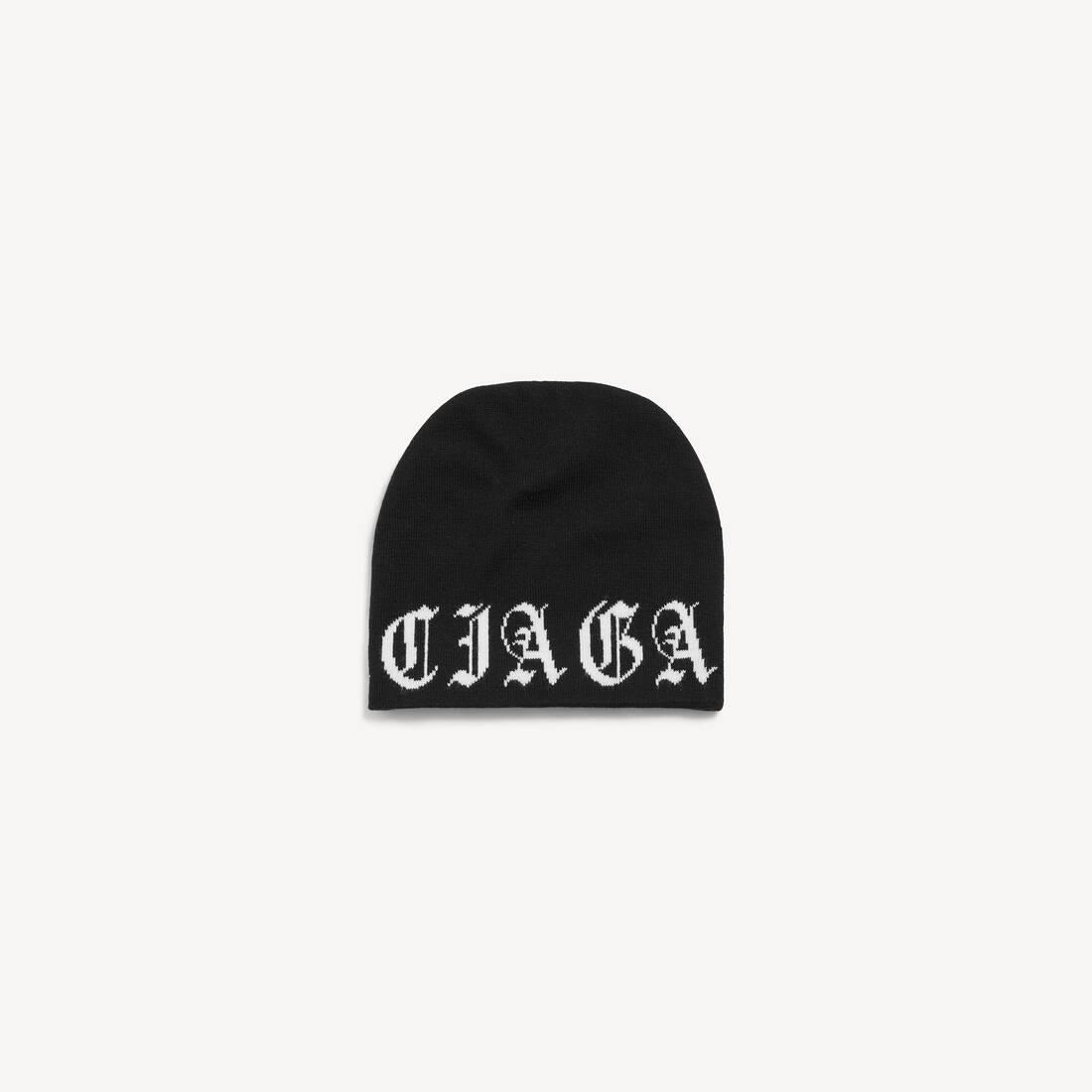 Men's All-around Blackletter Beanie in Black/white
