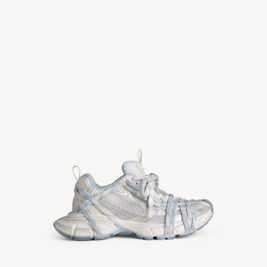 Women's 3xl Extreme Laces Logo Sneaker in White/off White/light Blue
