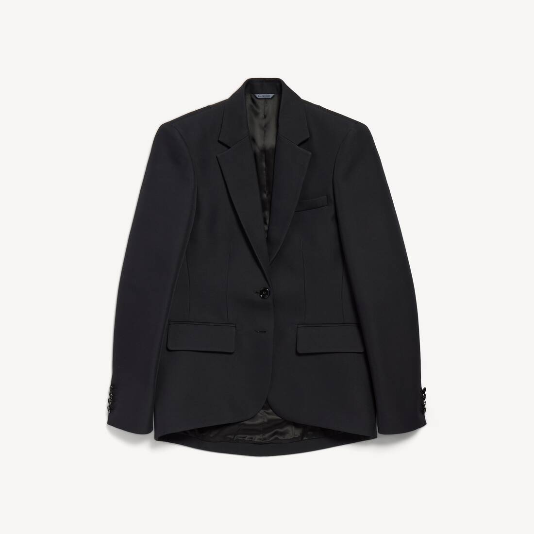 Women's Single-breasted Cocoon Jacket in Black