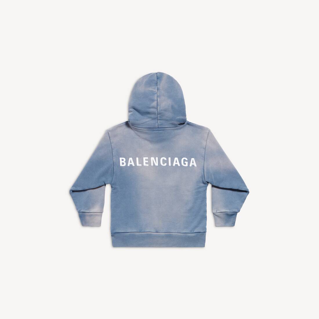 Kids - Balenciaga Back Hoodie in Blue/white