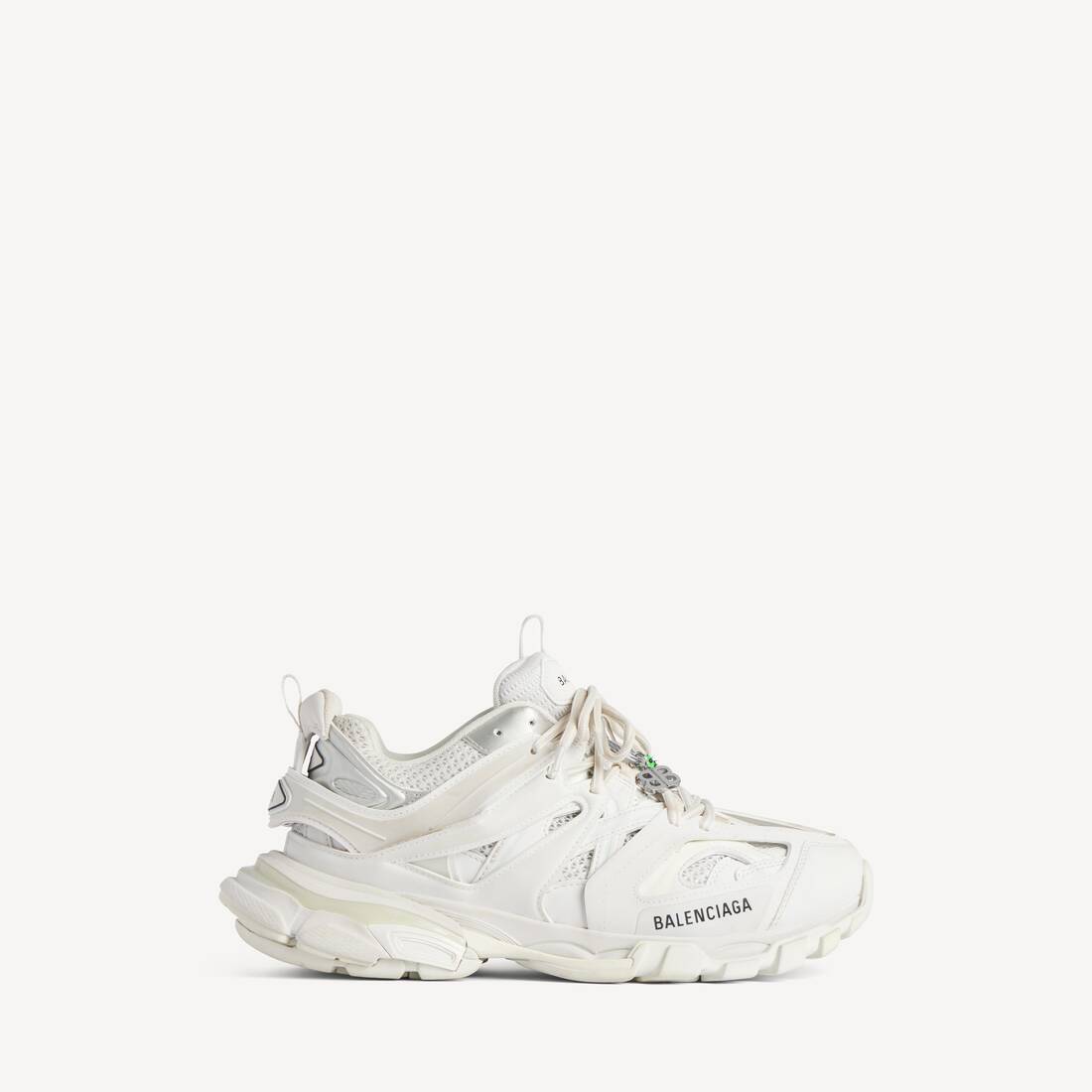 Men's Track Sneaker With Charms in White
