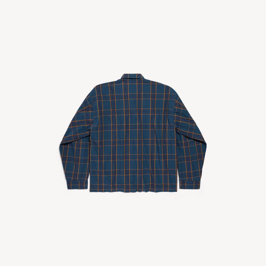 Men's Zip-up Shirt in Blue/orange