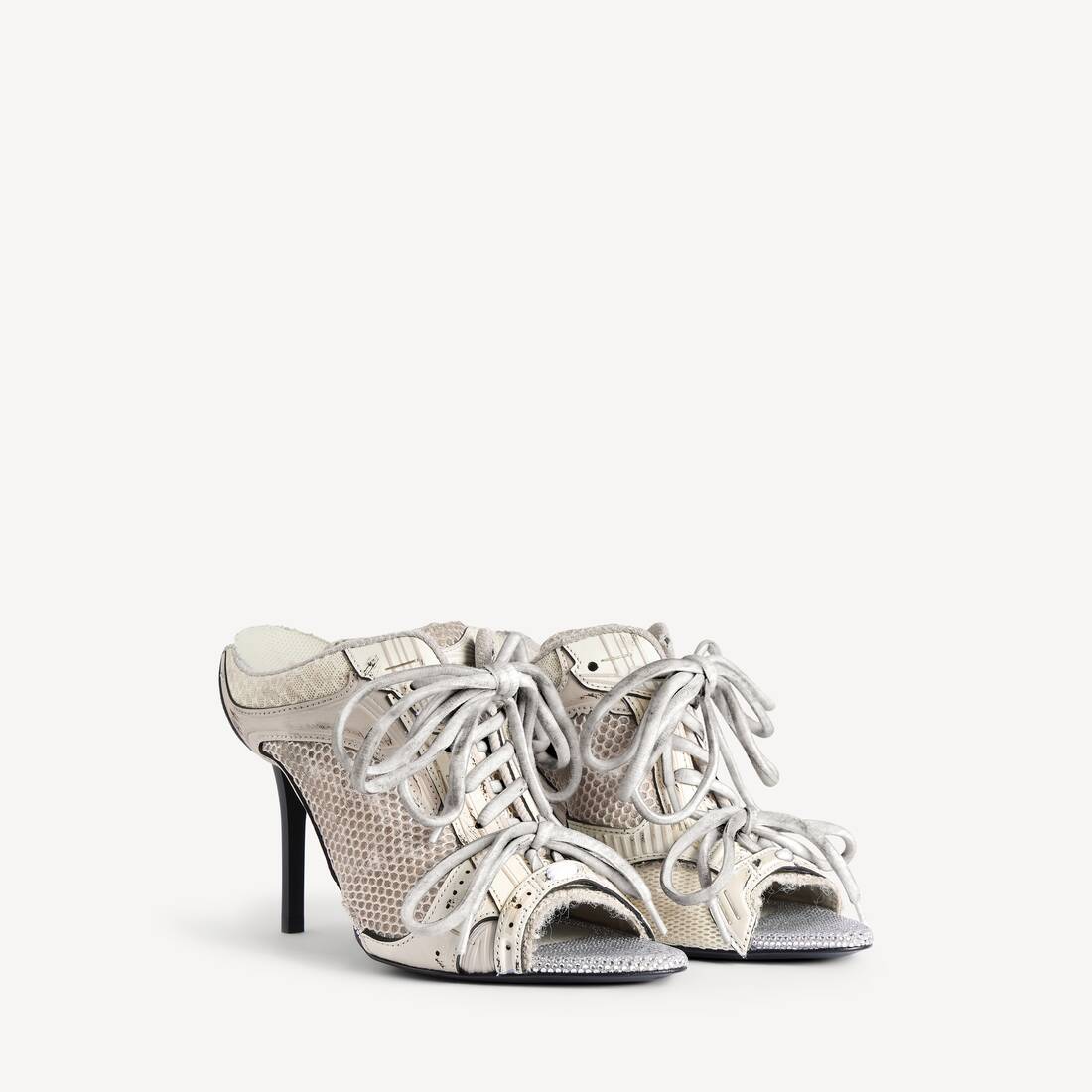 Women's Stapler Sandal Heel in Grey