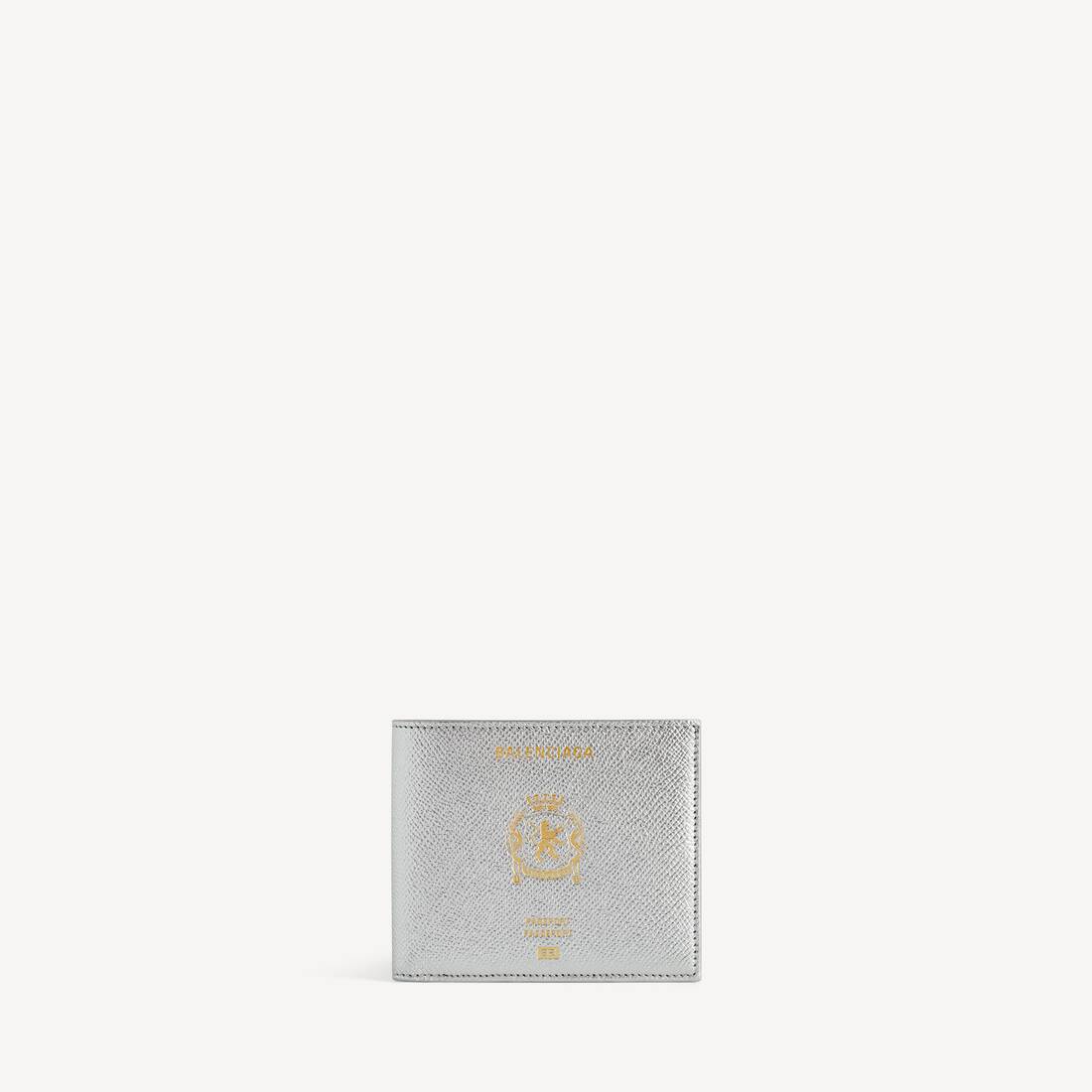 Men's Passport Square Folded Wallet in Silver