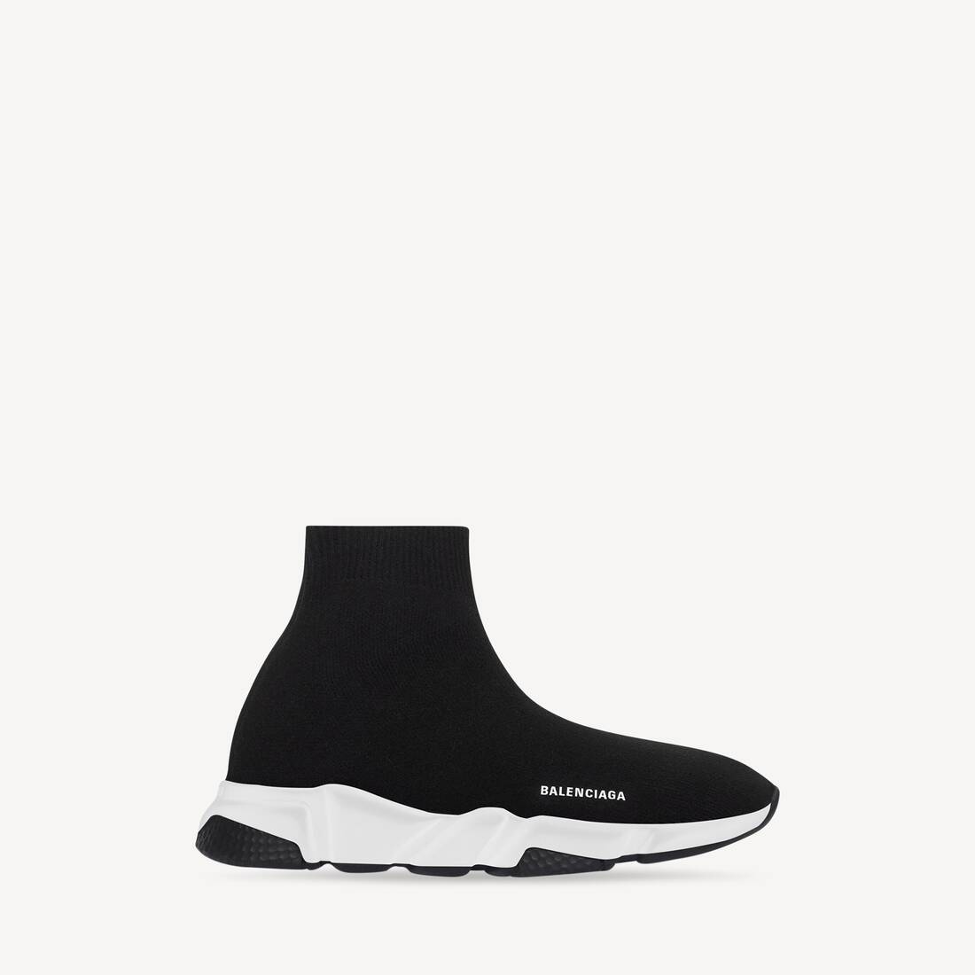 Kids - Speed Recycled Knit Sneaker in Black/white
