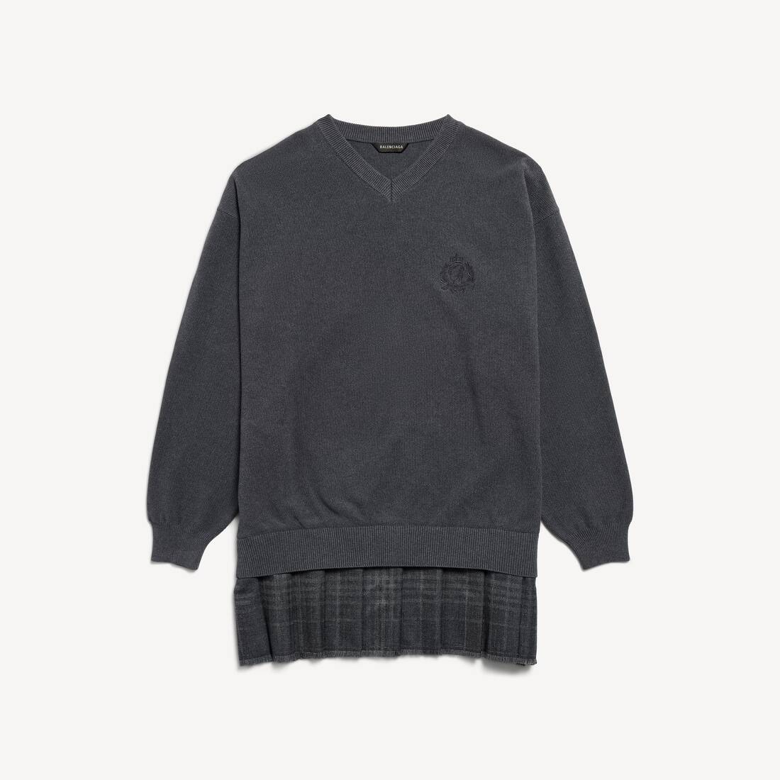 Women's Layered Sweater Dress in Heather Grey