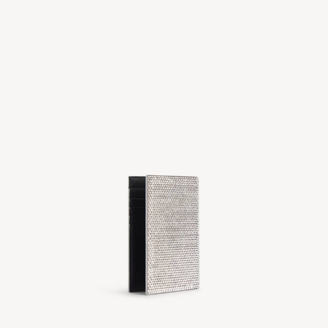 Men's Passport Holder With Rhinestones in Smoke Grey