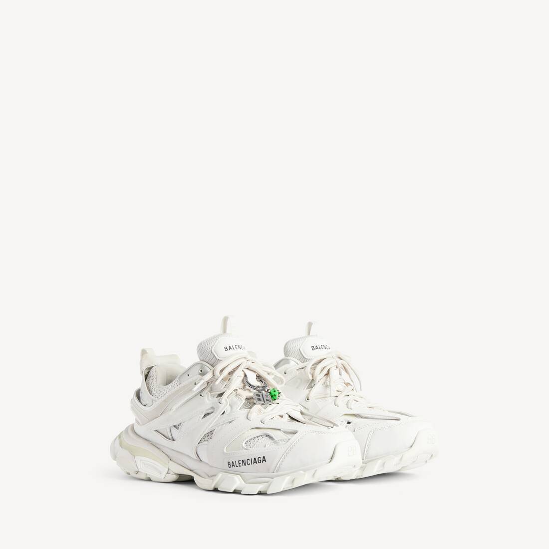 Men's Track Sneaker With Charms in White