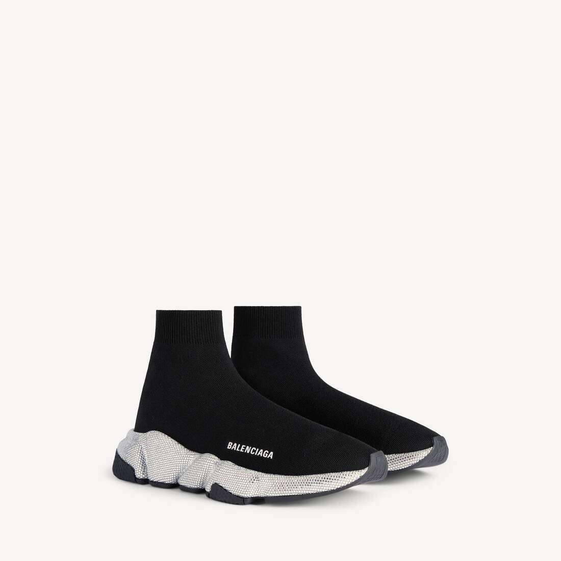 Women's Speed Recycled Knit Sneaker With Rhinestones in Black