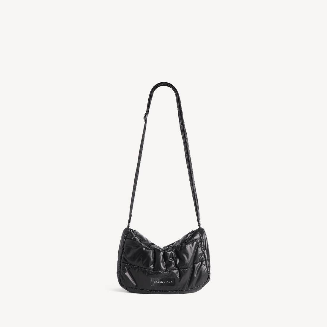 Men's Puffer Crossbody Bag in Black