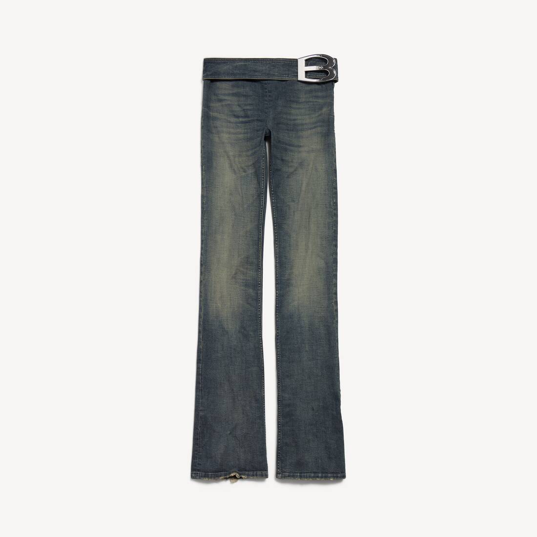 Women's Buckle Bootcut Pants in Blue