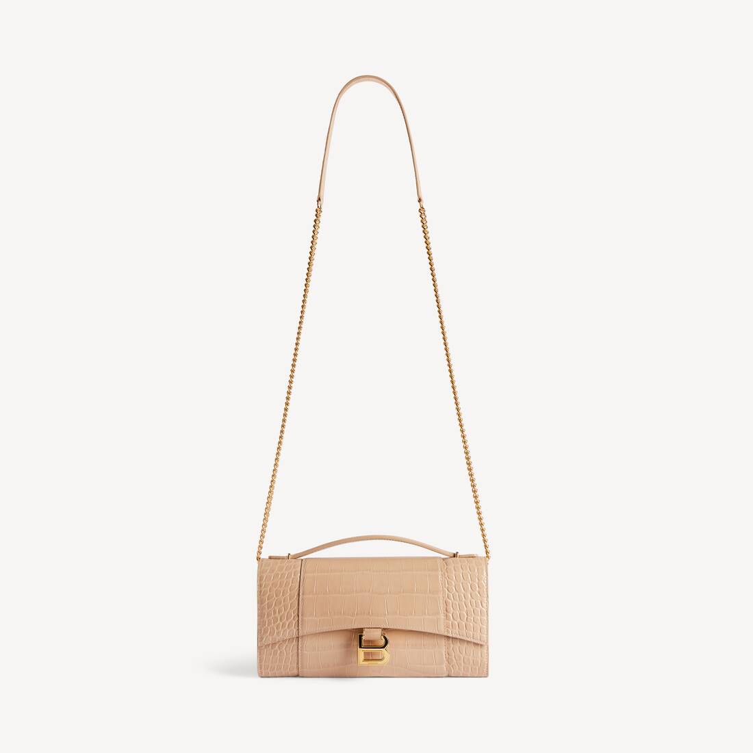 Women's Hourglass Pochette With Chain in Nude