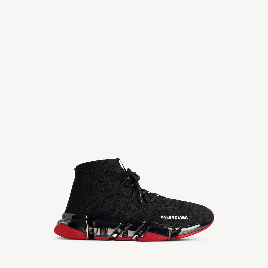 Men's Speed 2.0 Lace-up Recycled Knit Sneaker in Black/red