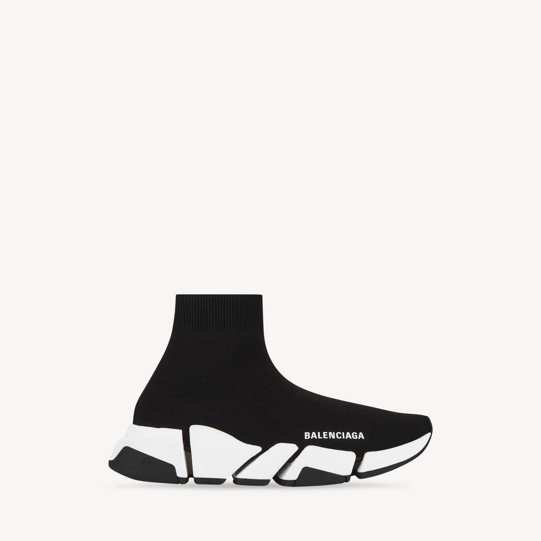 Women's Speed 2.0 Recycled Knit Sneaker With Bicolor Sole in Black/white