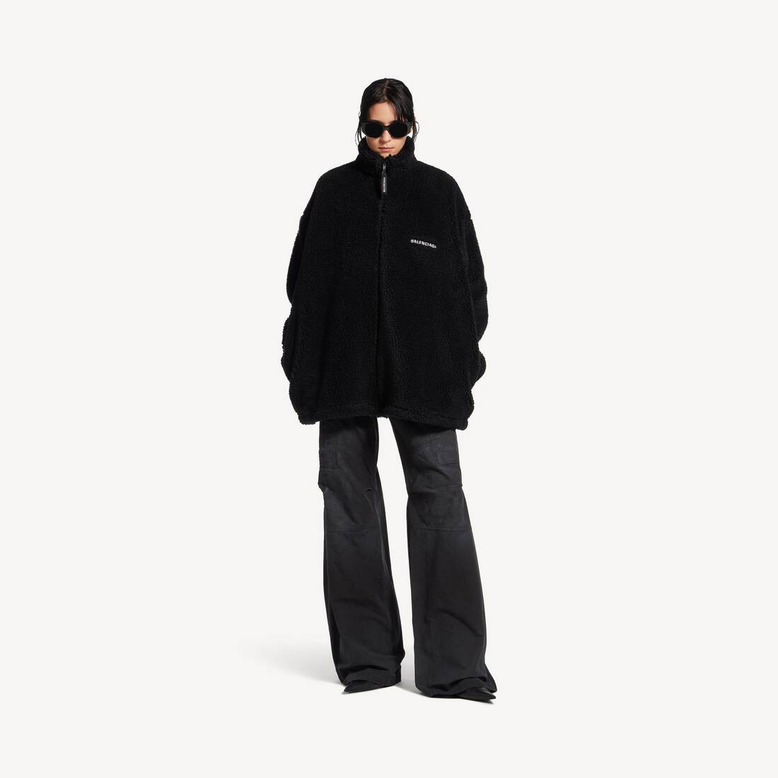 Women's Balenciaga Back Zip-up Jacket in Black