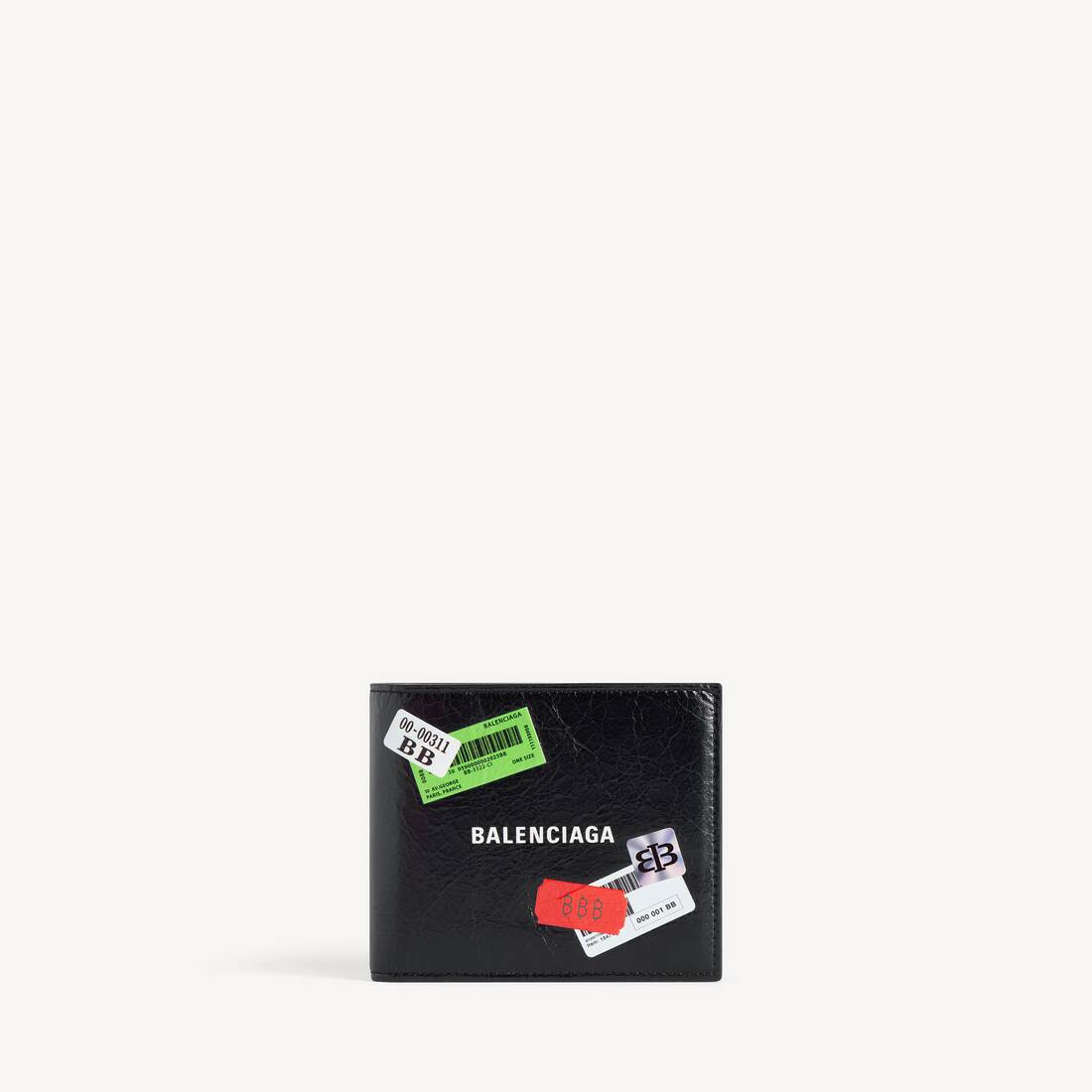 Men's Cash Square Folded Wallet in Black/multicolor