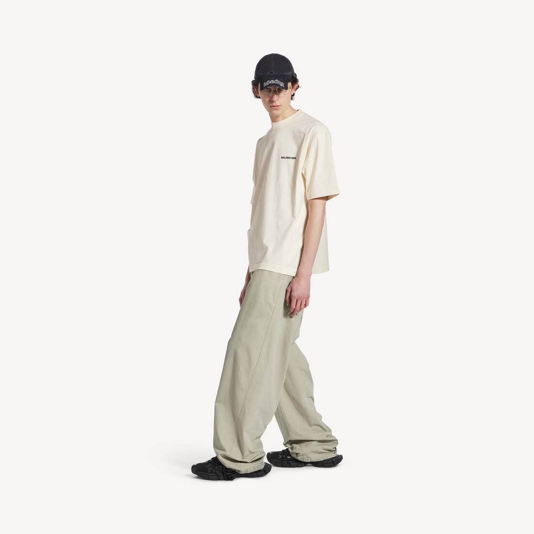 Men's Balenciaga Back T-shirt Medium Fit in Beige