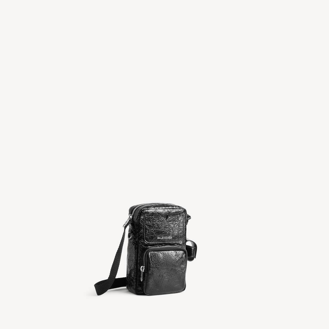Men's Superbusy Vertical Crossbody Bag in Black