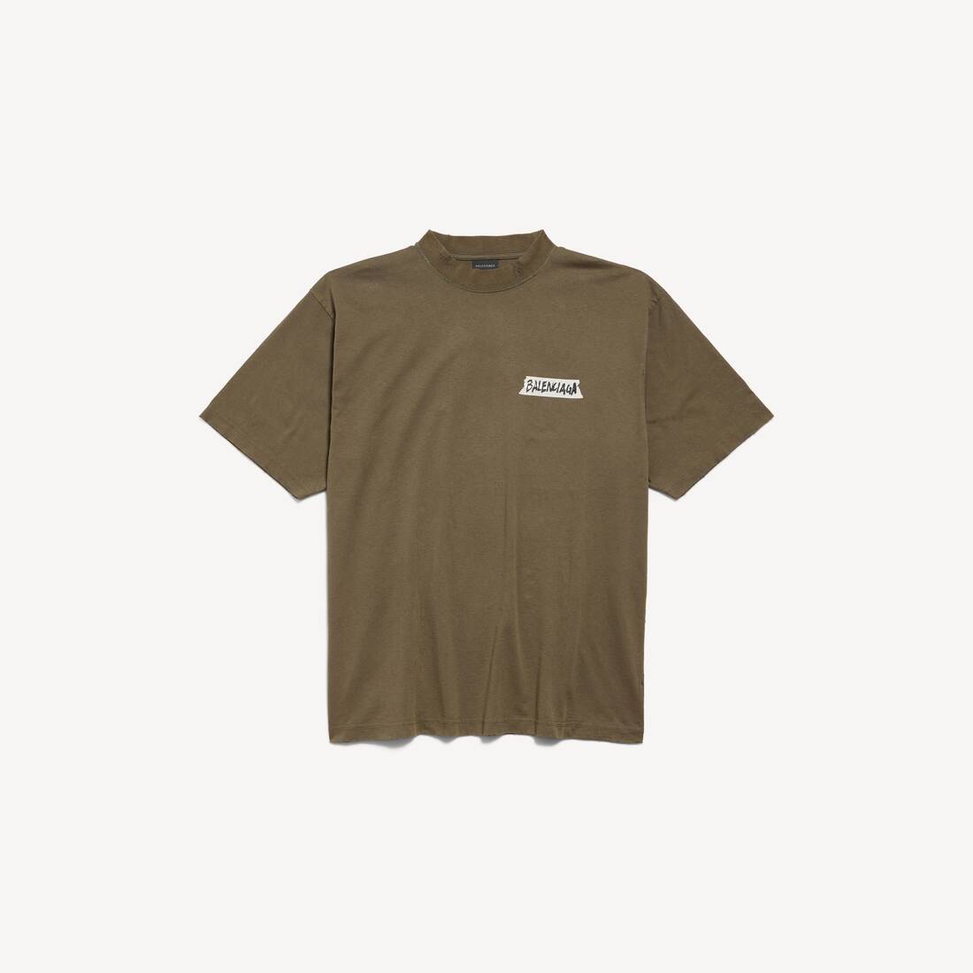 Men's Masking Tape T-shirt Medium Fit in Khaki